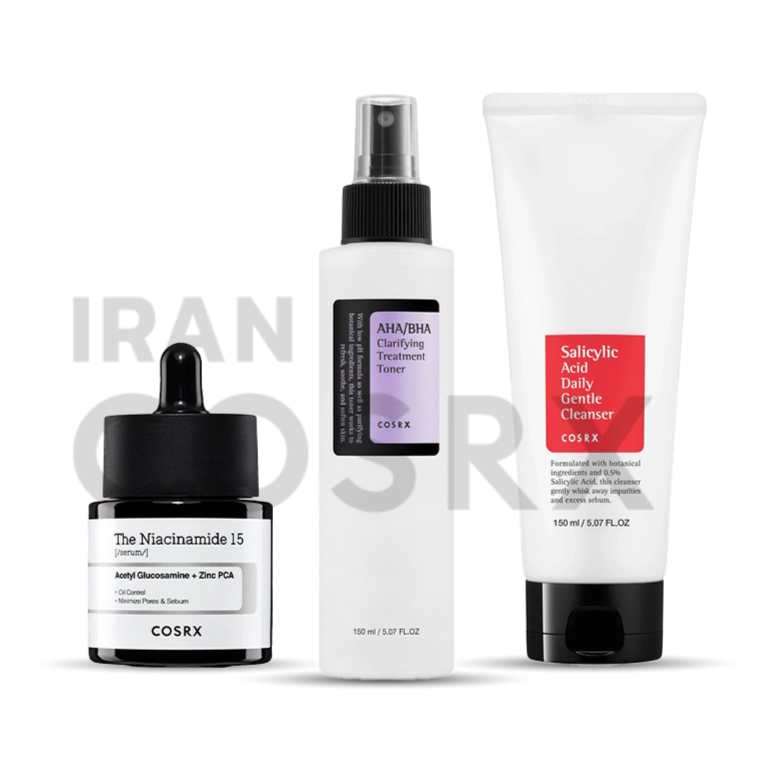 روتین کامل پوست چرب و مختلط کوزارکس + پاکسازی عمقی و رفع جوش و جای جوش